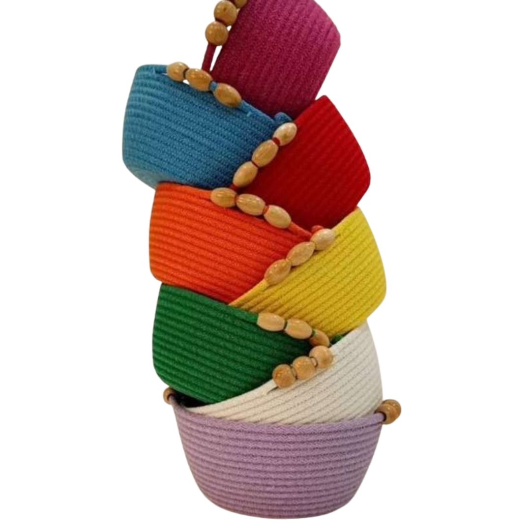 Stylish Beaded Handles for Eco-Friendly Baskets